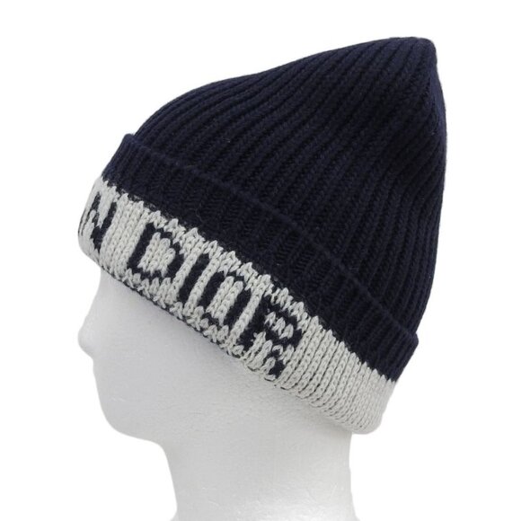 Christian Dior 31 Noe714 Ixgh Wool Cashmere Logo Beanie Knit Cap Navy White main image 8